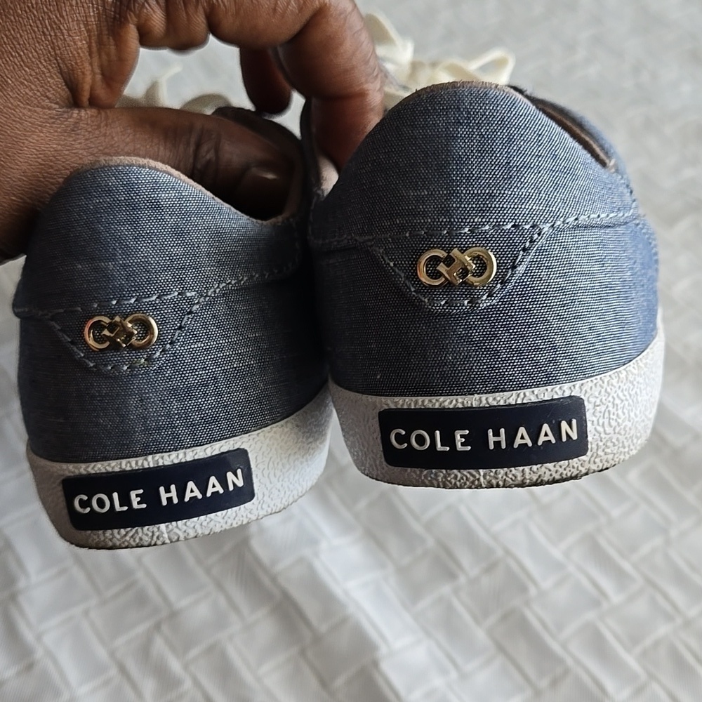 Cole Haan Grayish Blue Canvas Sneakers Tennis Prep Preppy Casual - Picture 4 of 7